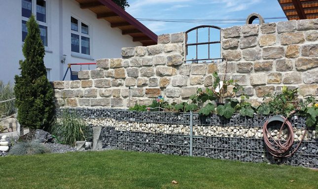 Muschelkalk Mauersteine Stein für Sichtschutzwand